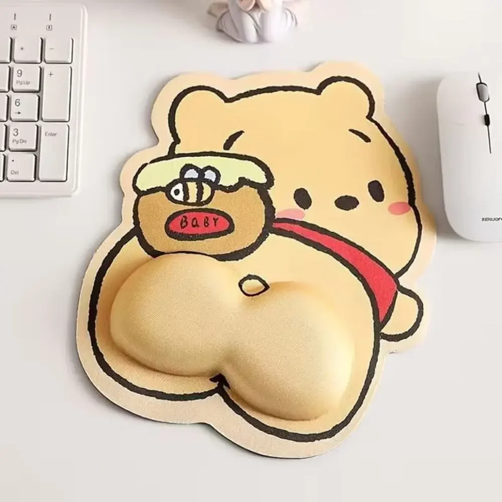 Pooh Bear Cute and Cheeky Mouse pad + Typing Wrist Support Set, mousepad